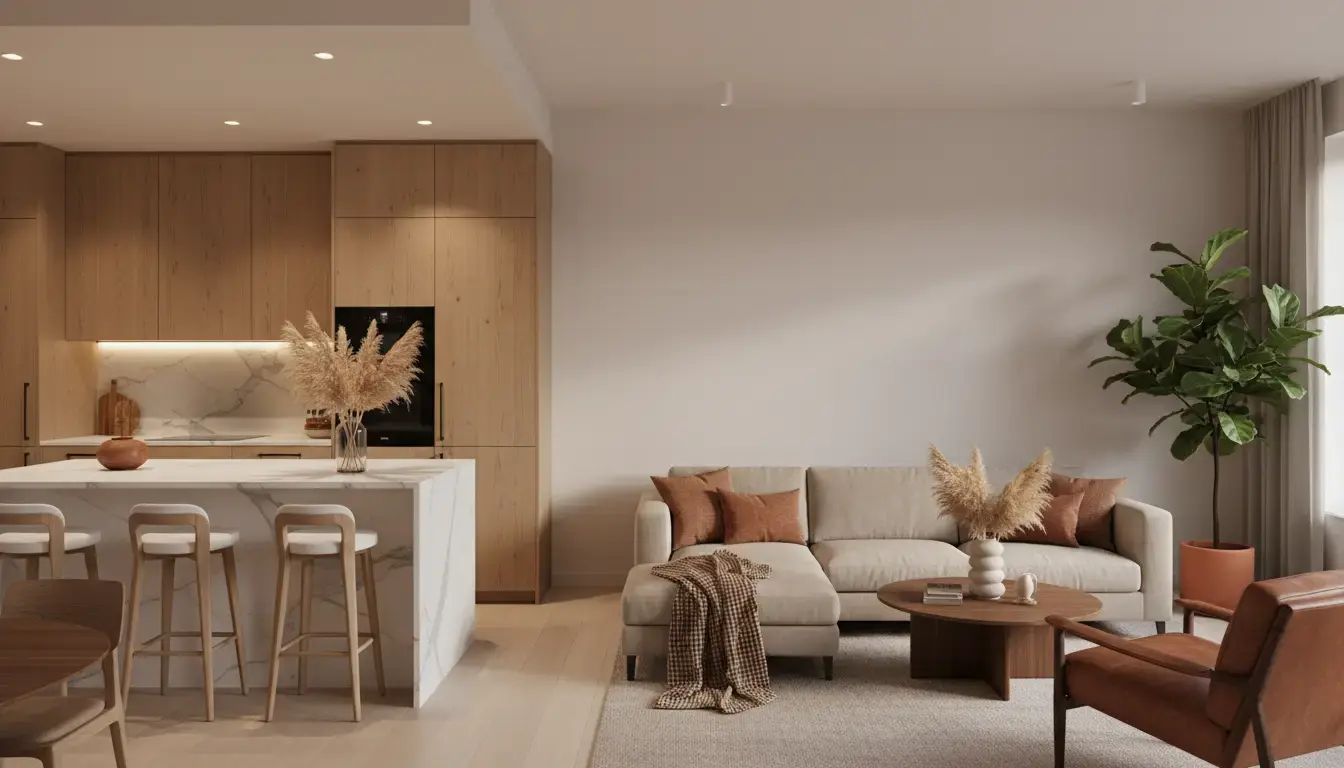 Modernaus buto interjero pavyzdys